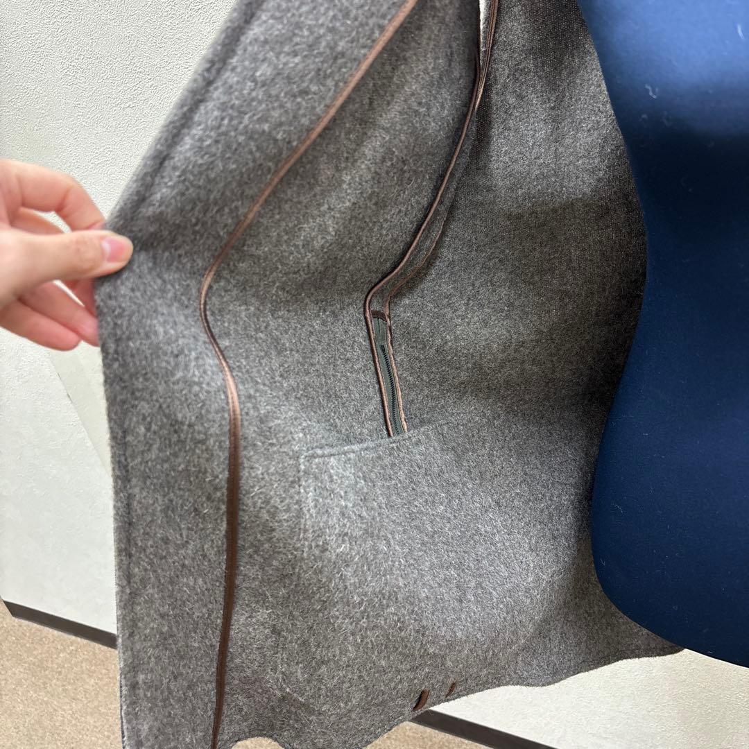 HERMES エルメス マルジェラ期 アルパカ ベスト 34 牛革