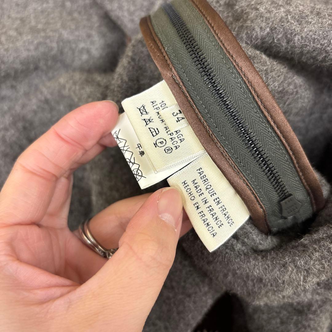 HERMES エルメス マルジェラ期 アルパカ ベスト 34 牛革