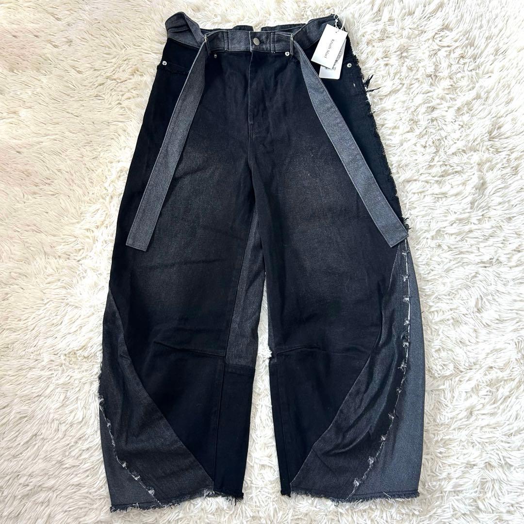 新品✨Knuth Marf twobuckles patchwork denim