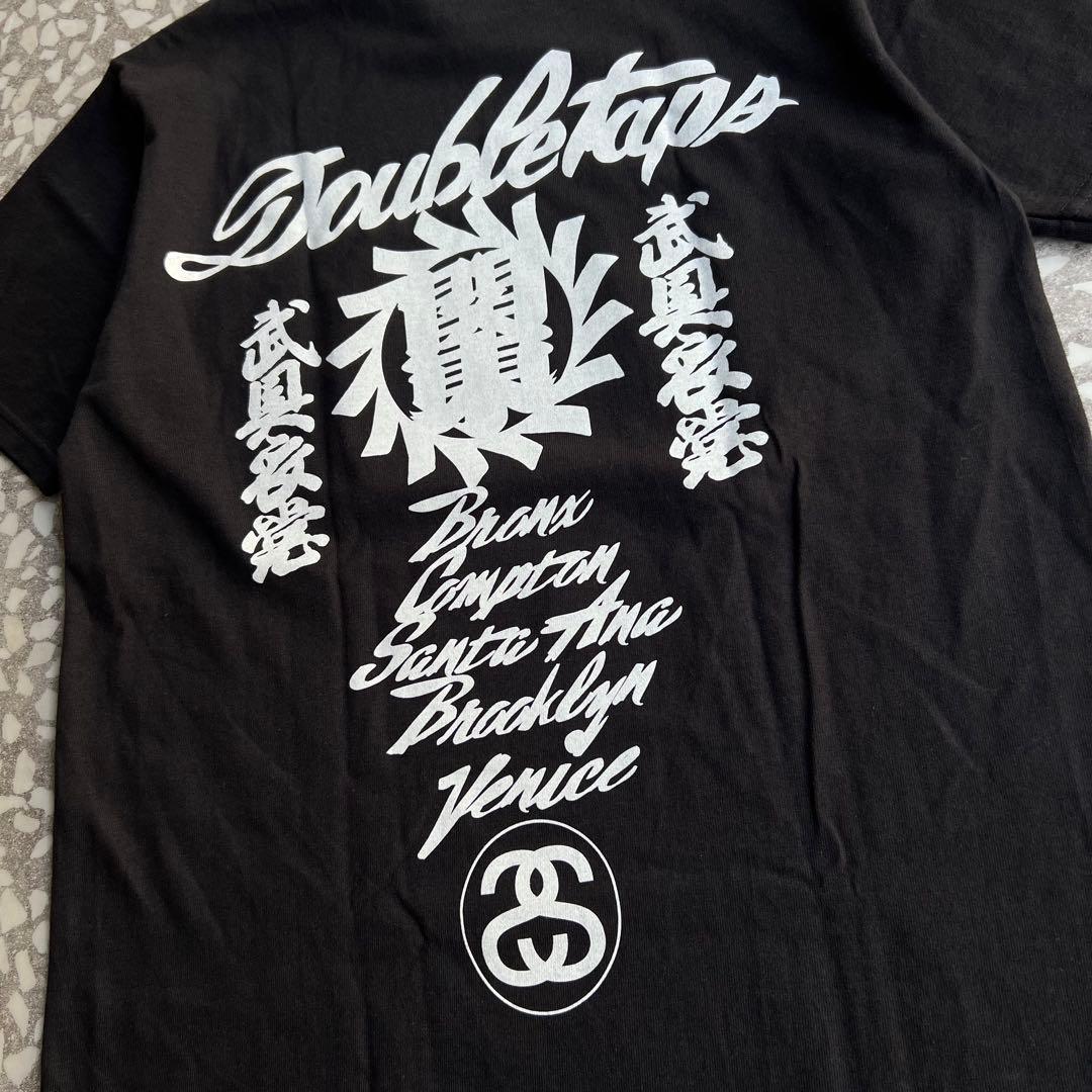 【タグ付きワールドツアー、コラボ】stussy WTAPS黒Tシャツストリート.