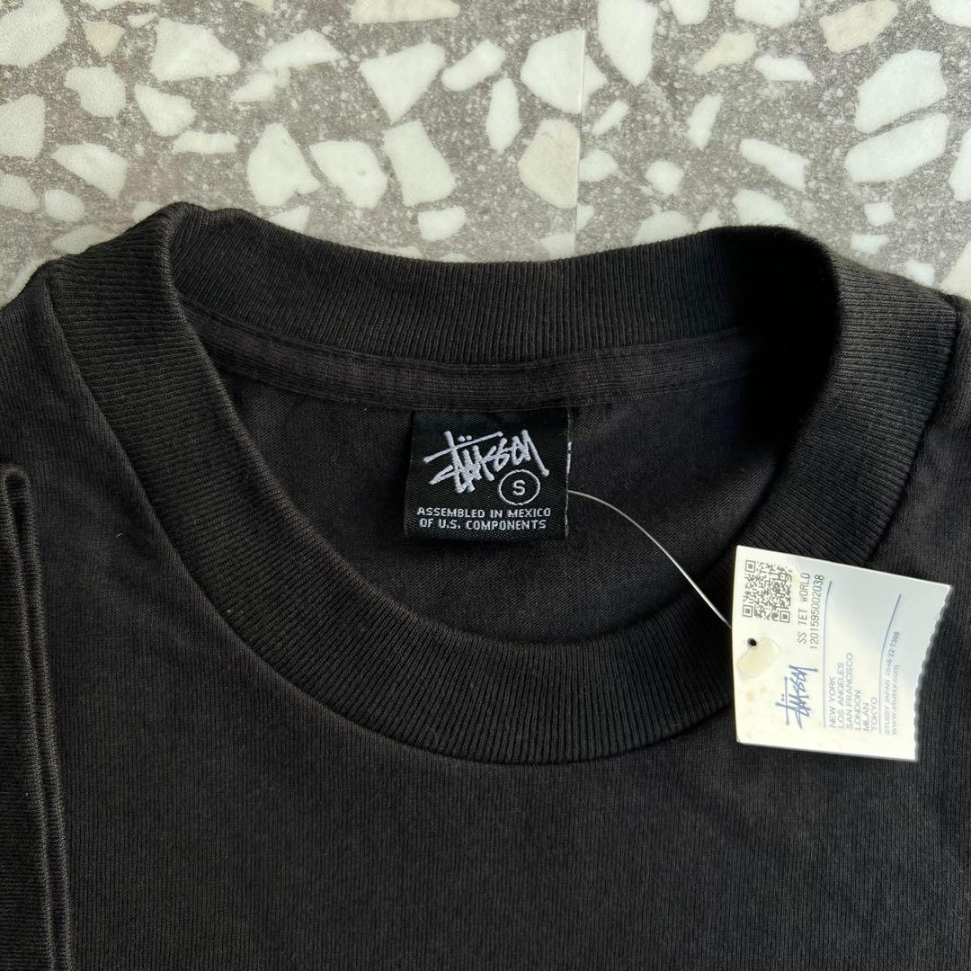 【タグ付きワールドツアー、コラボ】stussy WTAPS黒Tシャツストリート.