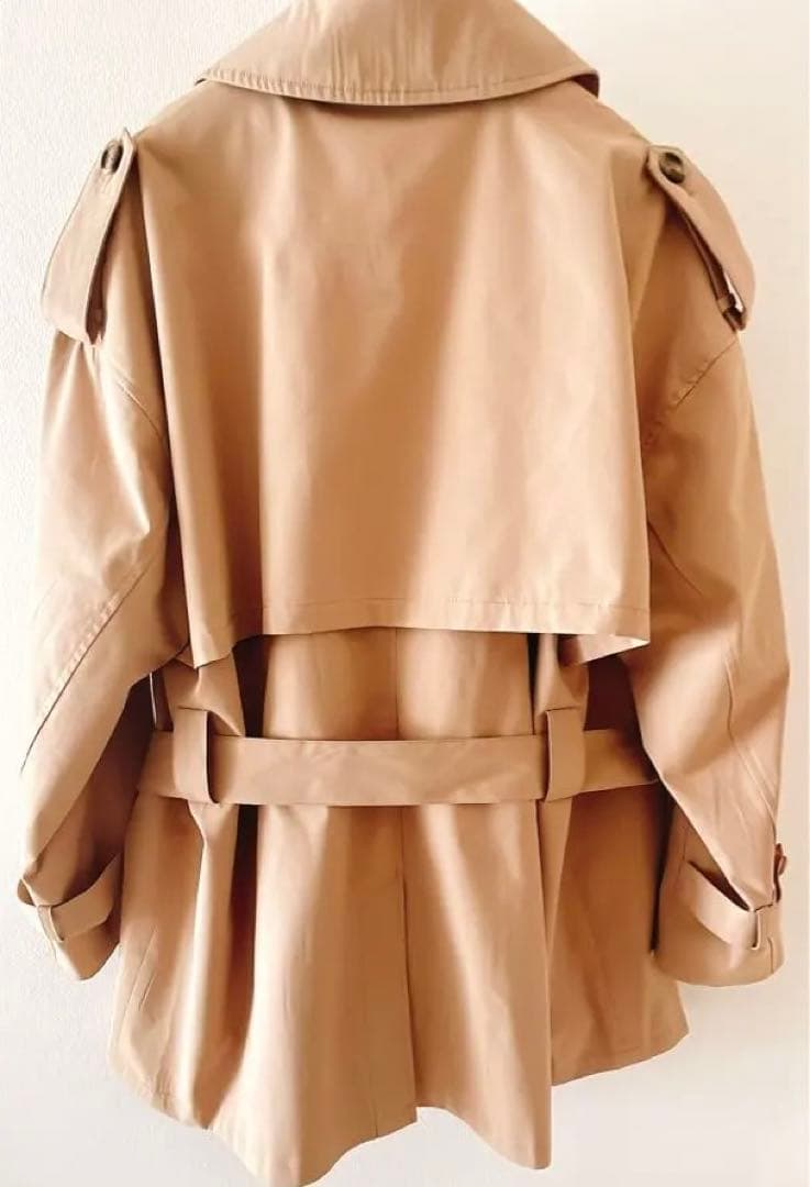 【超美品】ベルト付きミドル丈トレンチコート