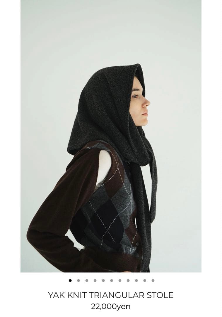 CLANE YAK KNIT TRIANGULAR STOLE ストール
