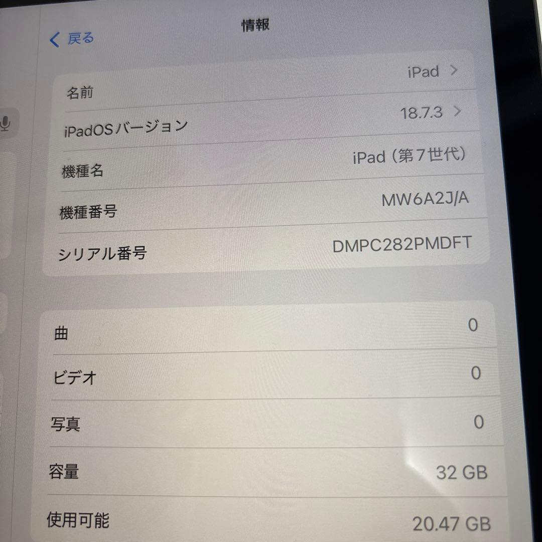 R*a様 Apple iPad (第7世代) 32GB バッテリー100％sim