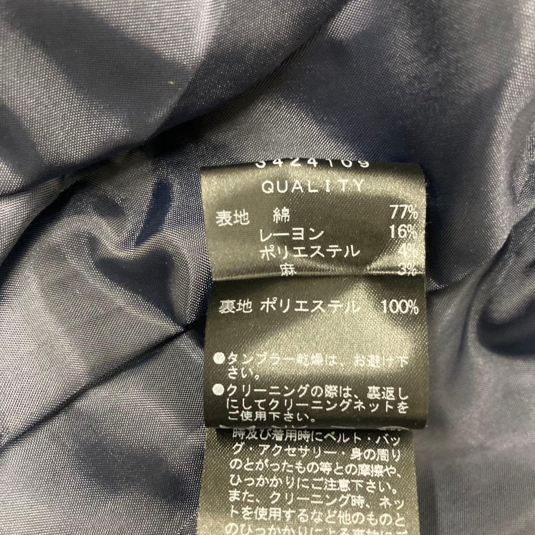 ランバン　ネイビー ノーカラー ロングコート　ブラックブルーゴールドラメ⭐︎