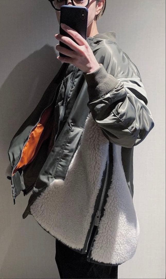 イタリア好き sacai 20AW MA1 ドッキング ボア ブルゾン