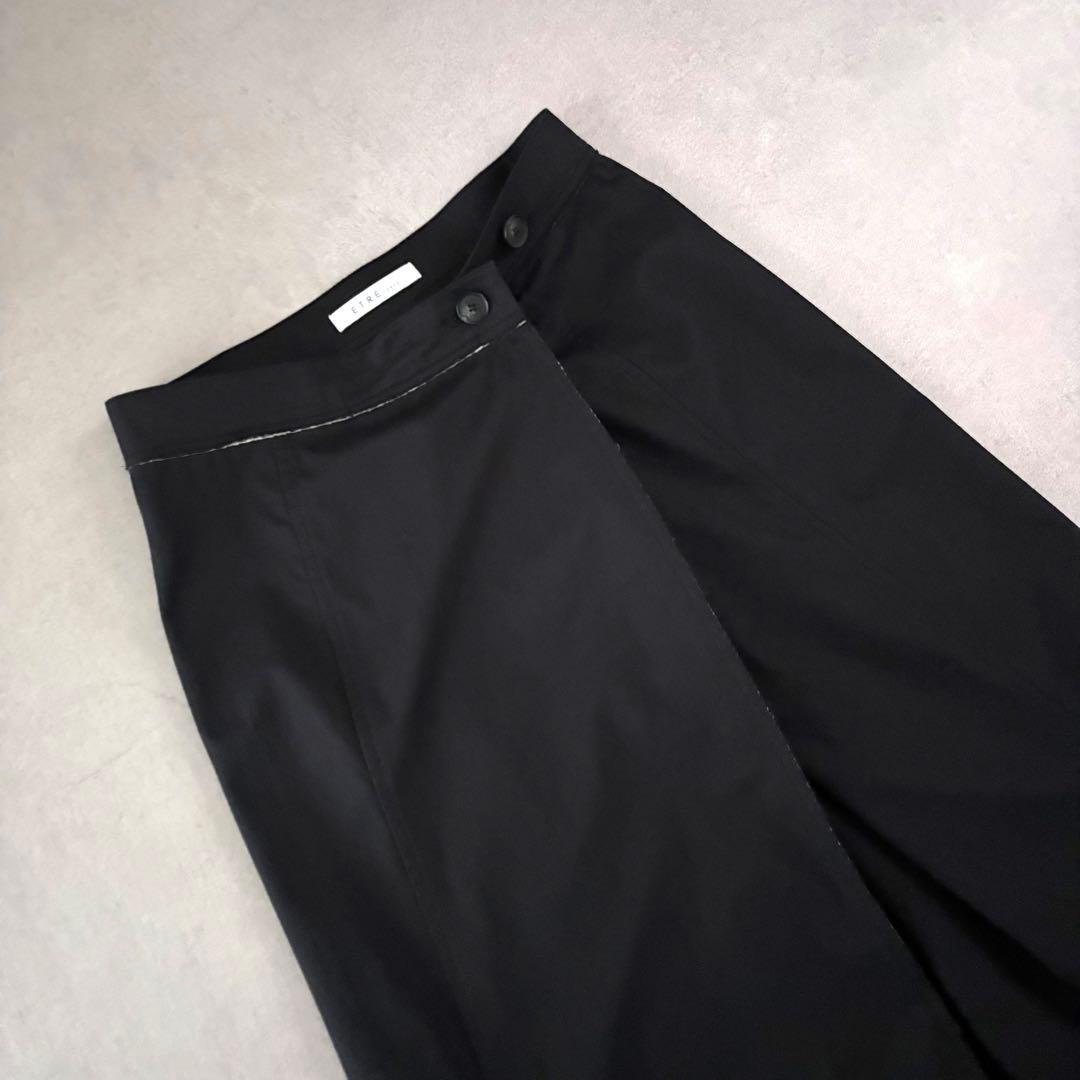 美品 ETRÉ TOKYO ボンディングマーメイドスカート M 黒 立体タック