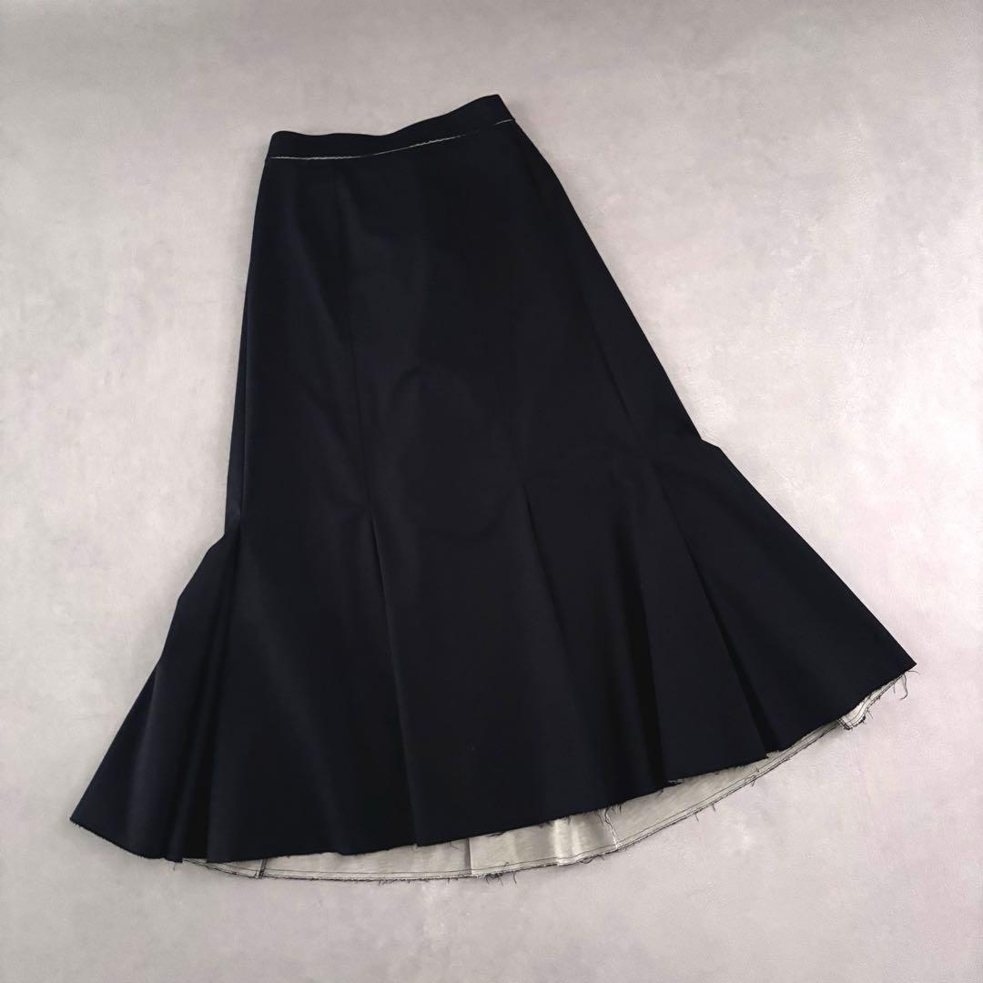 美品 ETRÉ TOKYO ボンディングマーメイドスカート M 黒 立体タック
