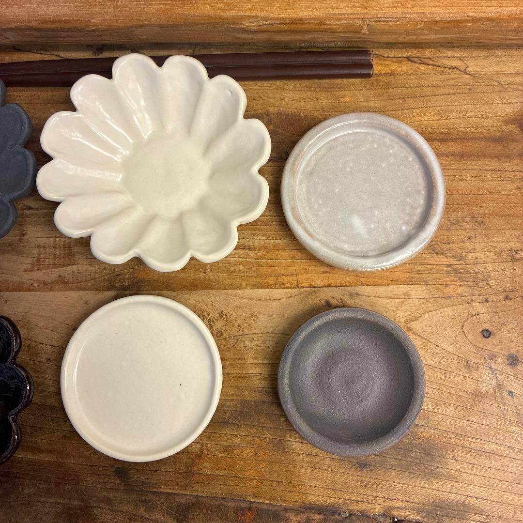 みかん新品　陶器　陶芸作家　豆皿12個 425