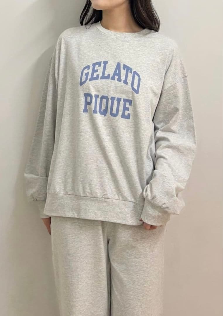 ジェラートピケ カレッジロングTシャツ+ロングパンツセット
