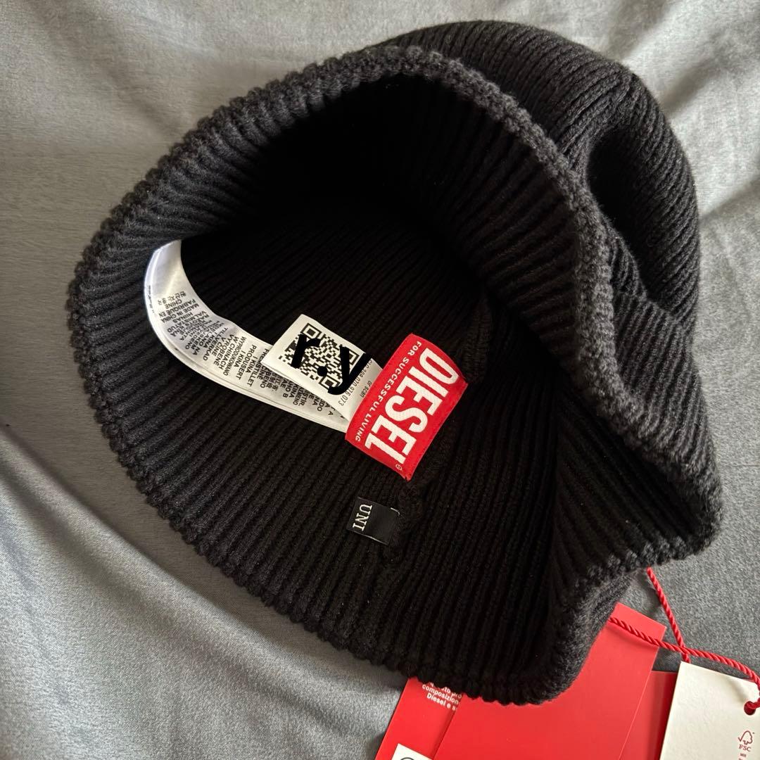 DIESEL ブラック ニット帽 フリーサイズ