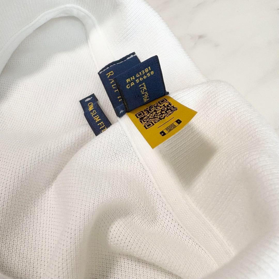 【ラルフローレン】ポロシャツ　半袖　ポロベア　刺繍　現行　QRタグ　白　XL