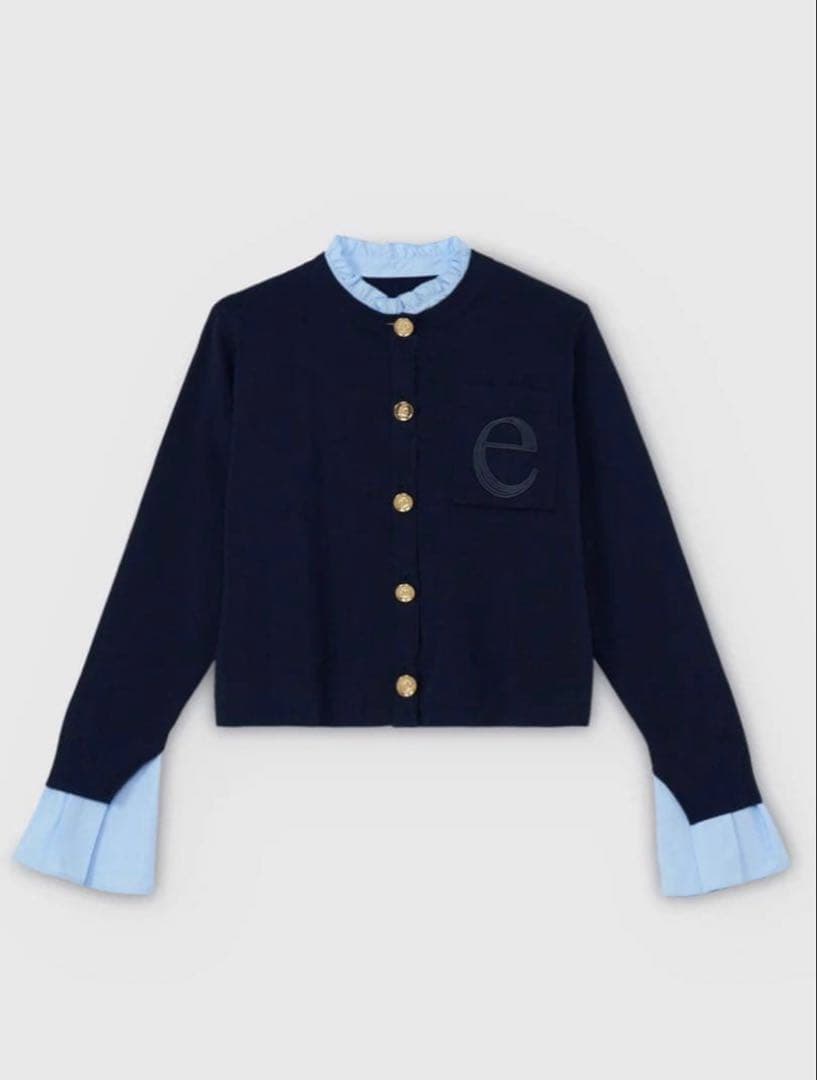 eimyistoire Attached collar カーディガン ネイビー