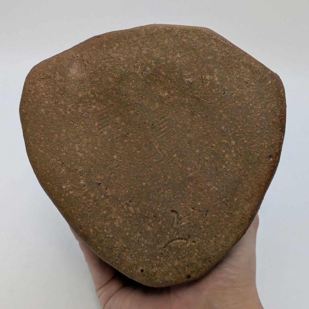 末石泰節 造 備前焼 花生 共箱合布栞 花器 フラワーベース 花瓶 花入 華道具