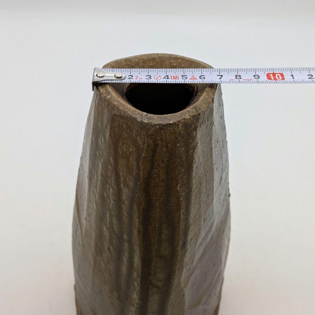 末石泰節 造 備前焼 花生 共箱合布栞 花器 フラワーベース 花瓶 花入 華道具