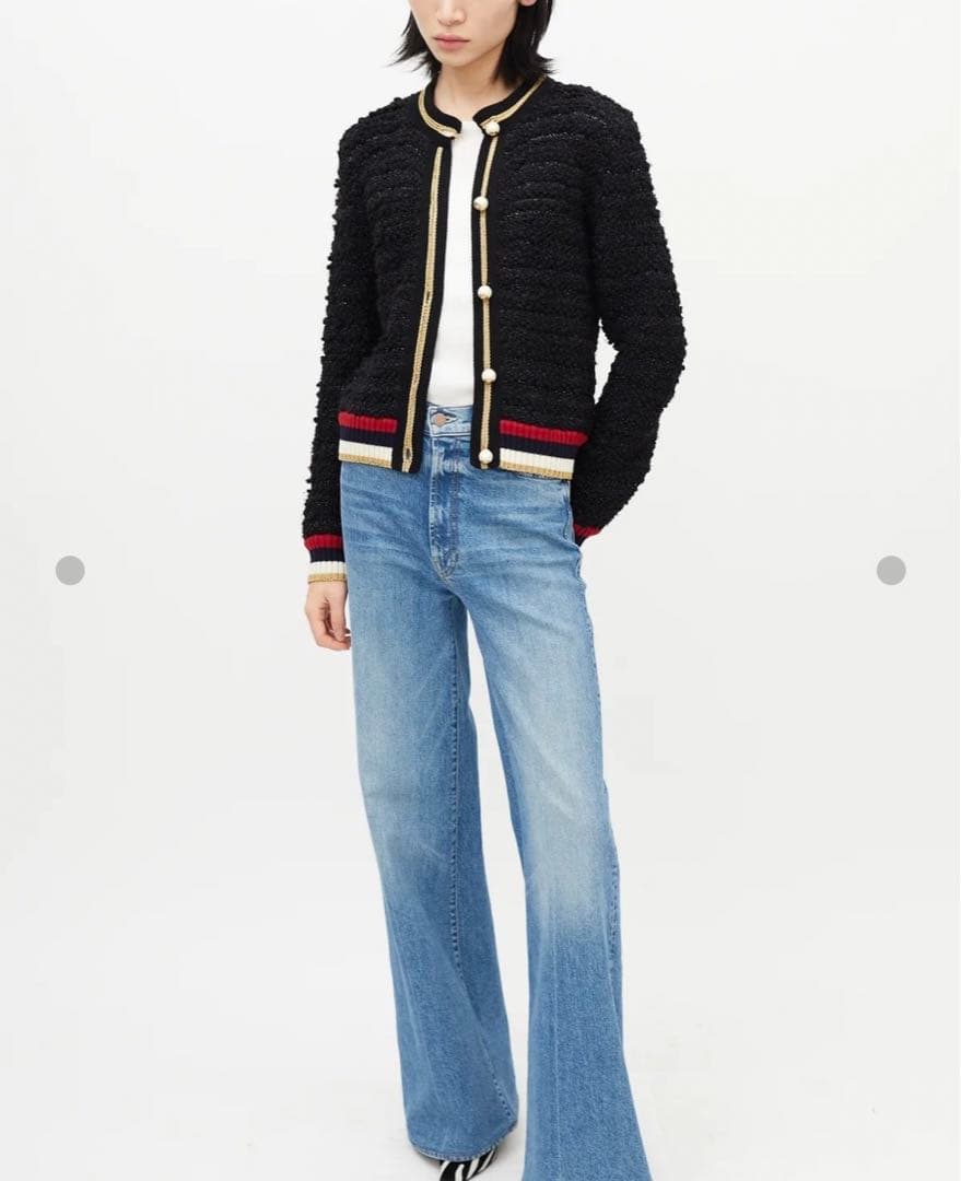 【安室奈美恵さんモデル】GUCCI ウェブライン　ラメ入りカーディガン　ブラック