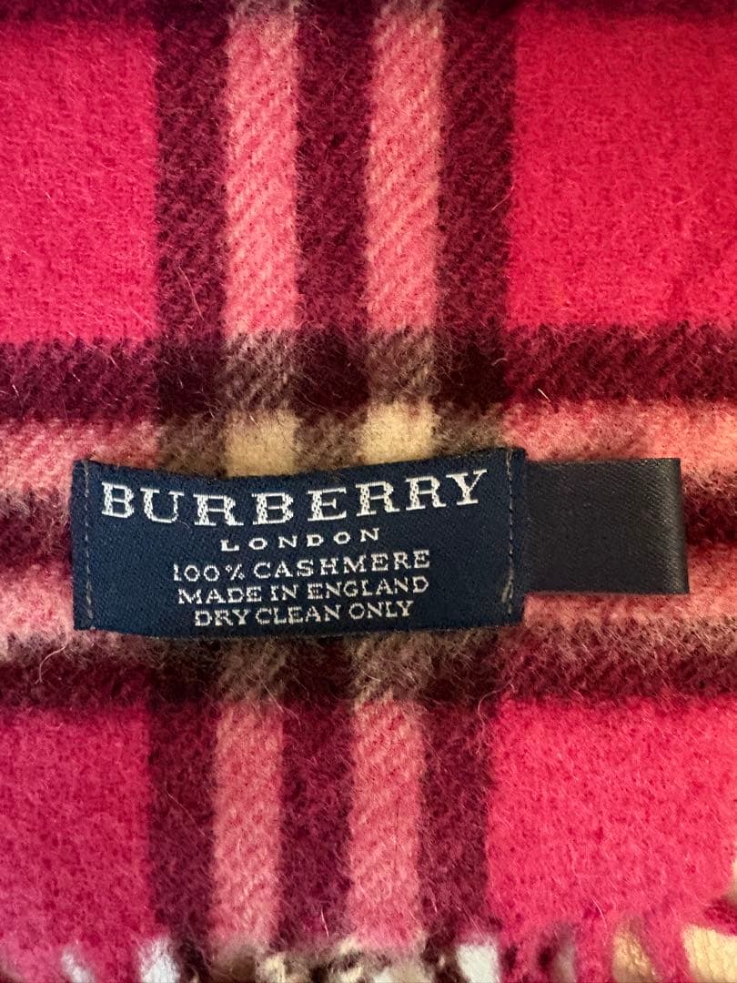 BURBERRY カシミヤ マフラー ピンク チェック