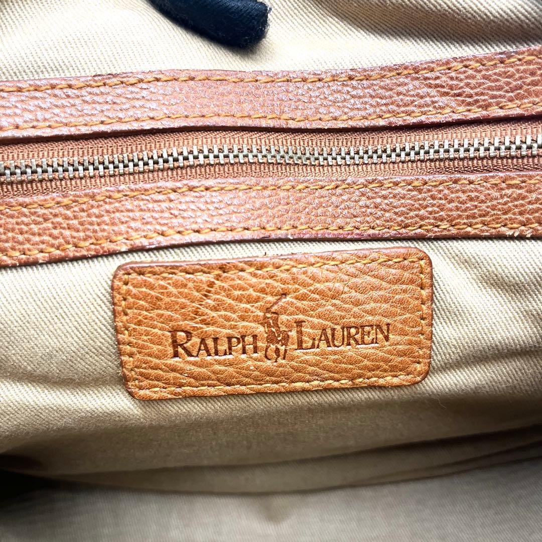 RALPH LAUREN ミニボストンバッグ レザー ブラウン 本革 2415