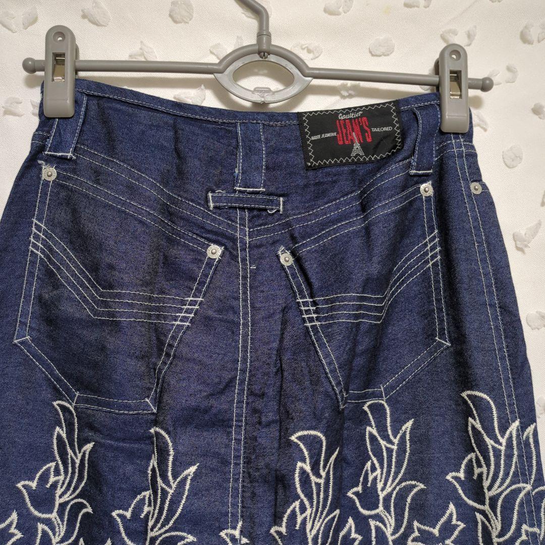 Gauthier Jeans ジャンポールゴルチエ 刺繍 ロングスカート 40
