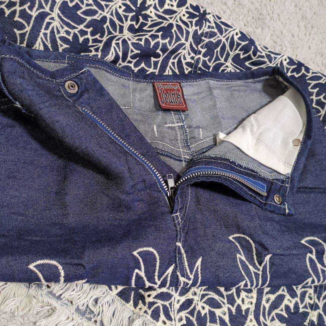 Gauthier Jeans ジャンポールゴルチエ 刺繍 ロングスカート 40