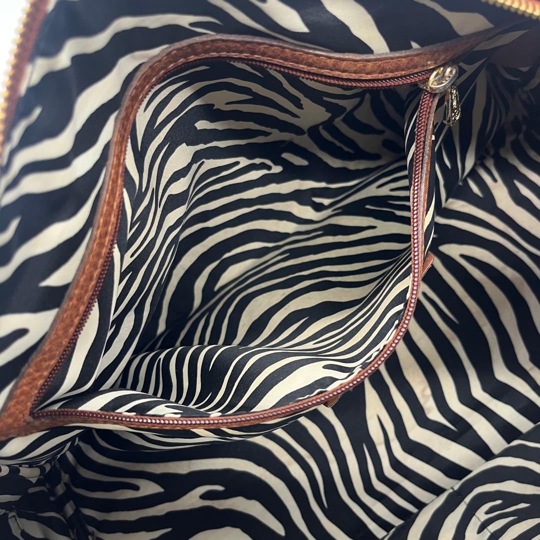 ロンシャン LONGCHAMP ケイトモス ボストンバック ミニ レザー ゼブラ