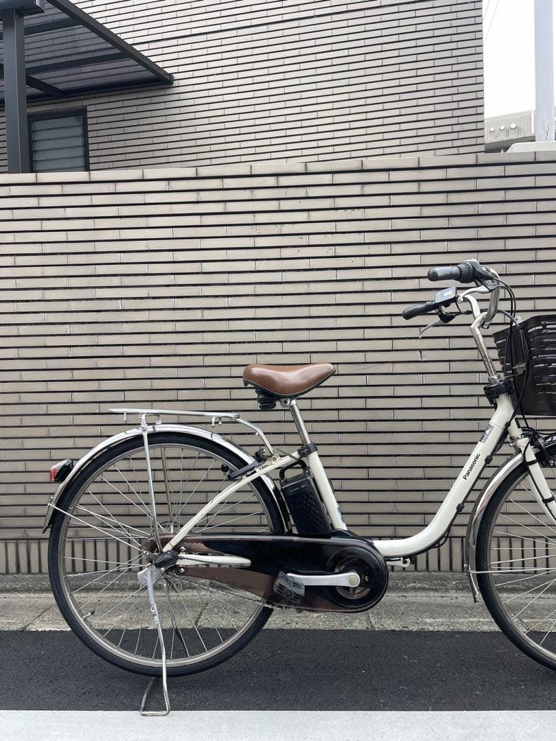 パナソニック電動アシスト自転車 ホワイト バスケット付き26DPTR02