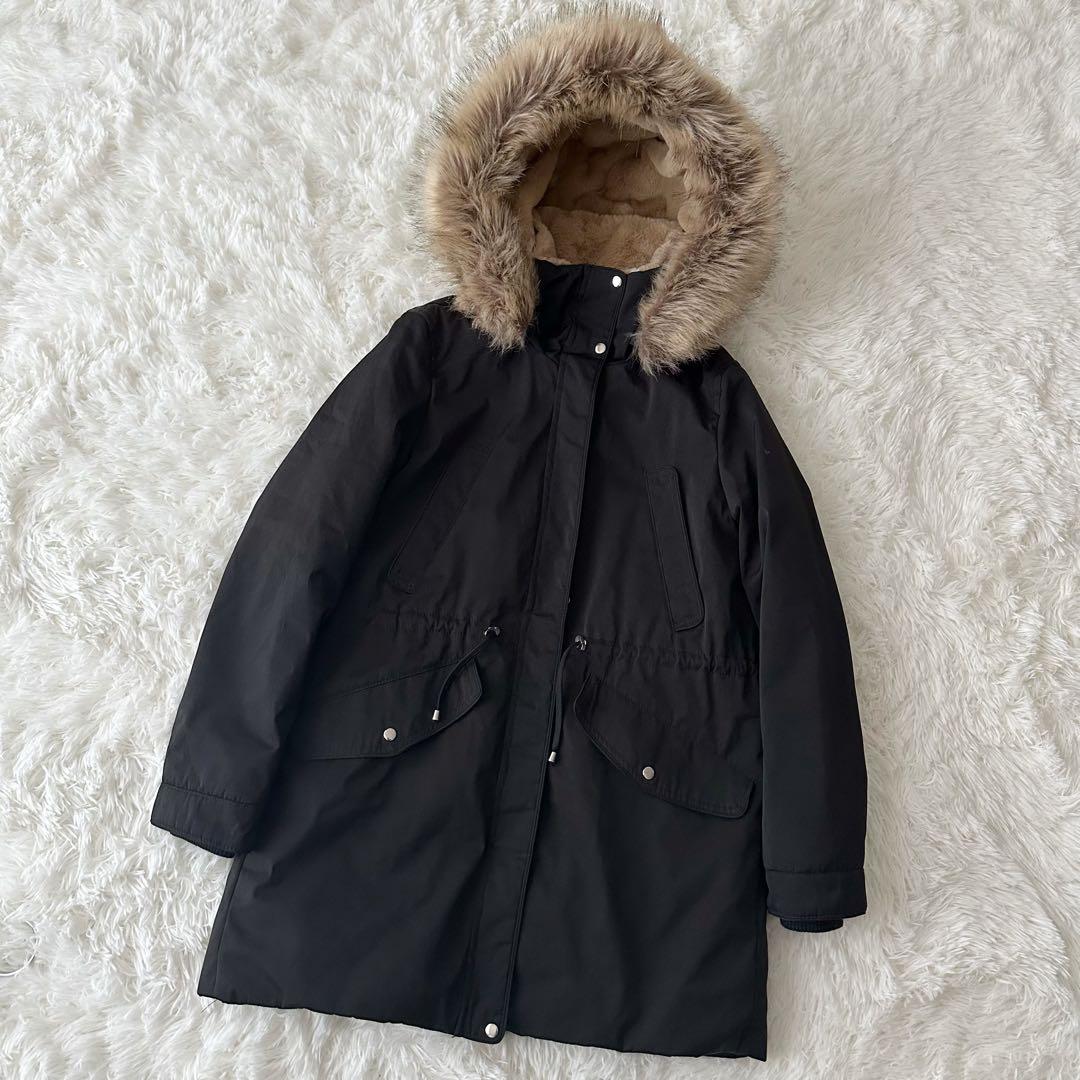 【美品】ZARA trf モッズコート ボア ブラック ファー付き Sサイズ