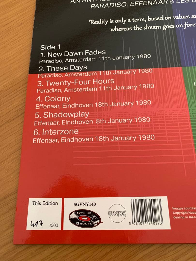 JOY DIVISION WILDERNESS 限定版レコード