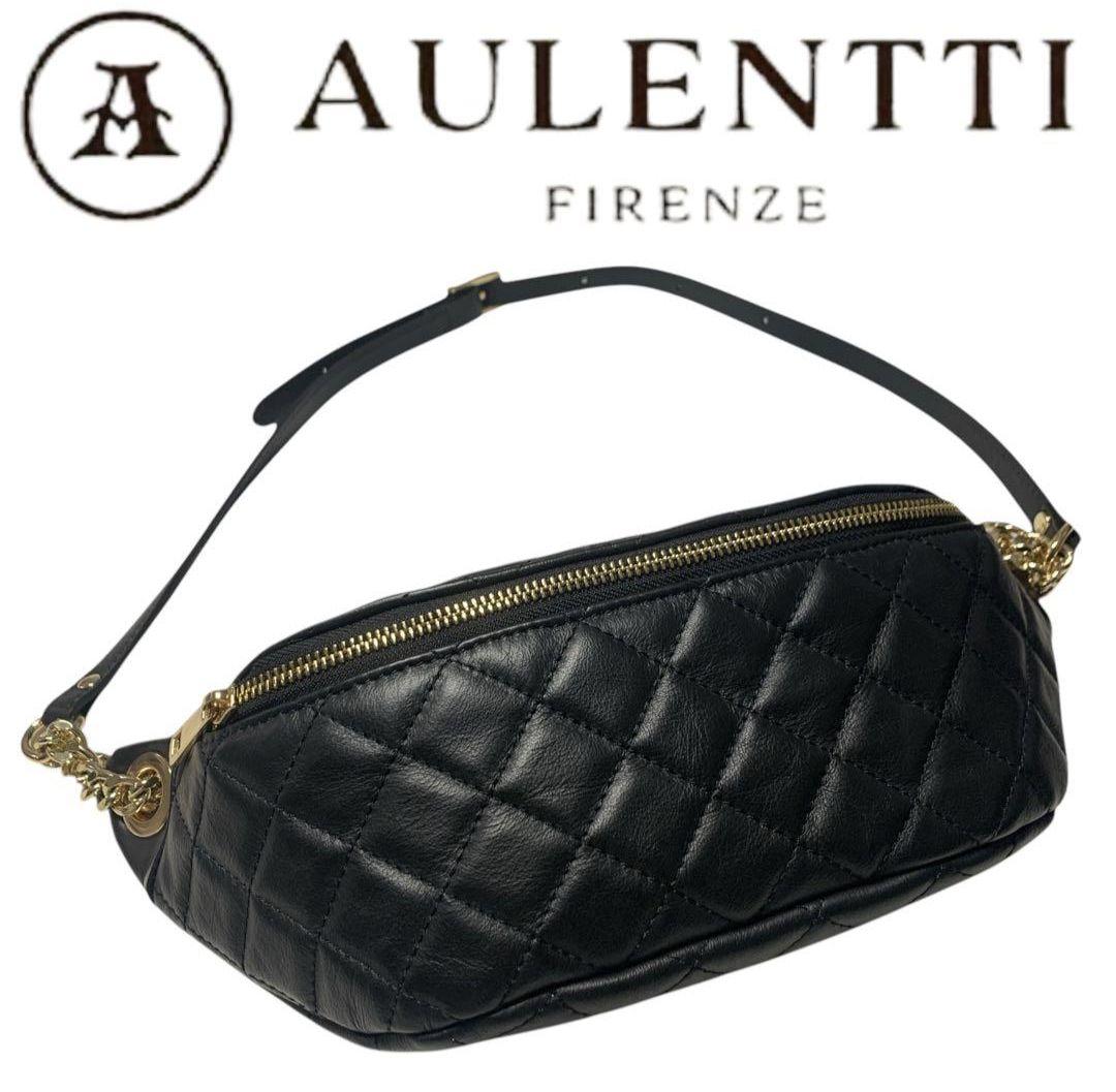 ［極美品］AULENTTI オウレンティ　ボディバッグ　ブラック レザー