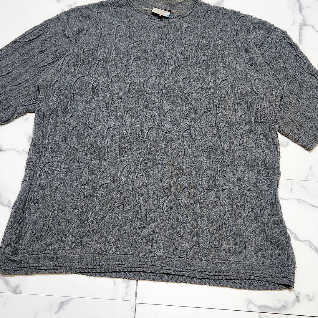 希少 3XL COOGI クージー ニット Tシャツ カットソー 編み込み
