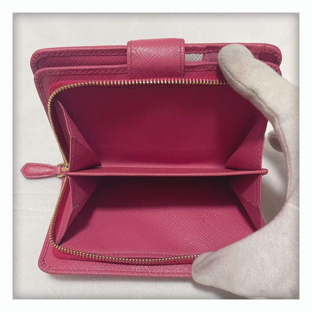 ✨レア✨ PRADA プラダ 二つ折り財布 マルチカラー ピンク系