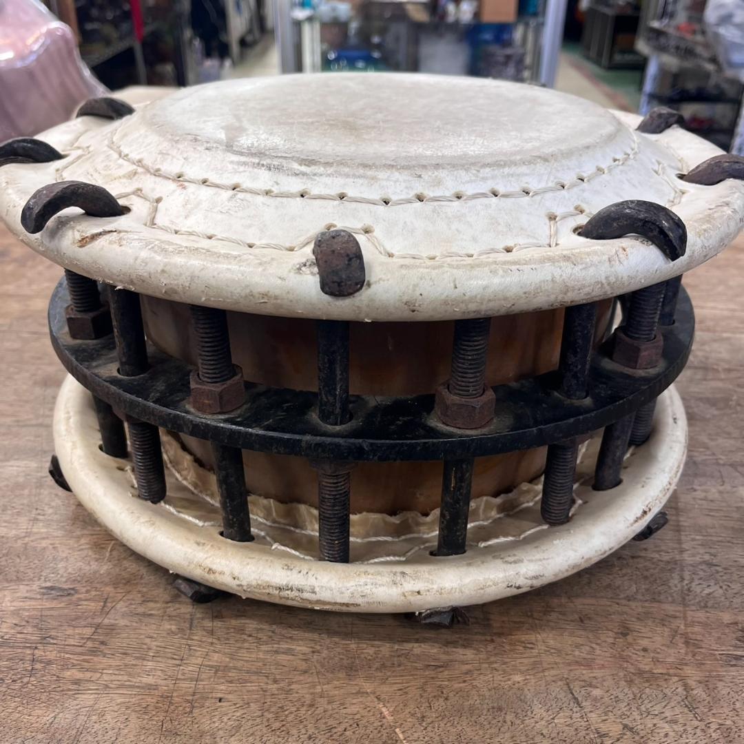 K◇ 詳細不明 和太鼓 和楽器 三丁掛ボルト締 締太鼓 直径約35cm