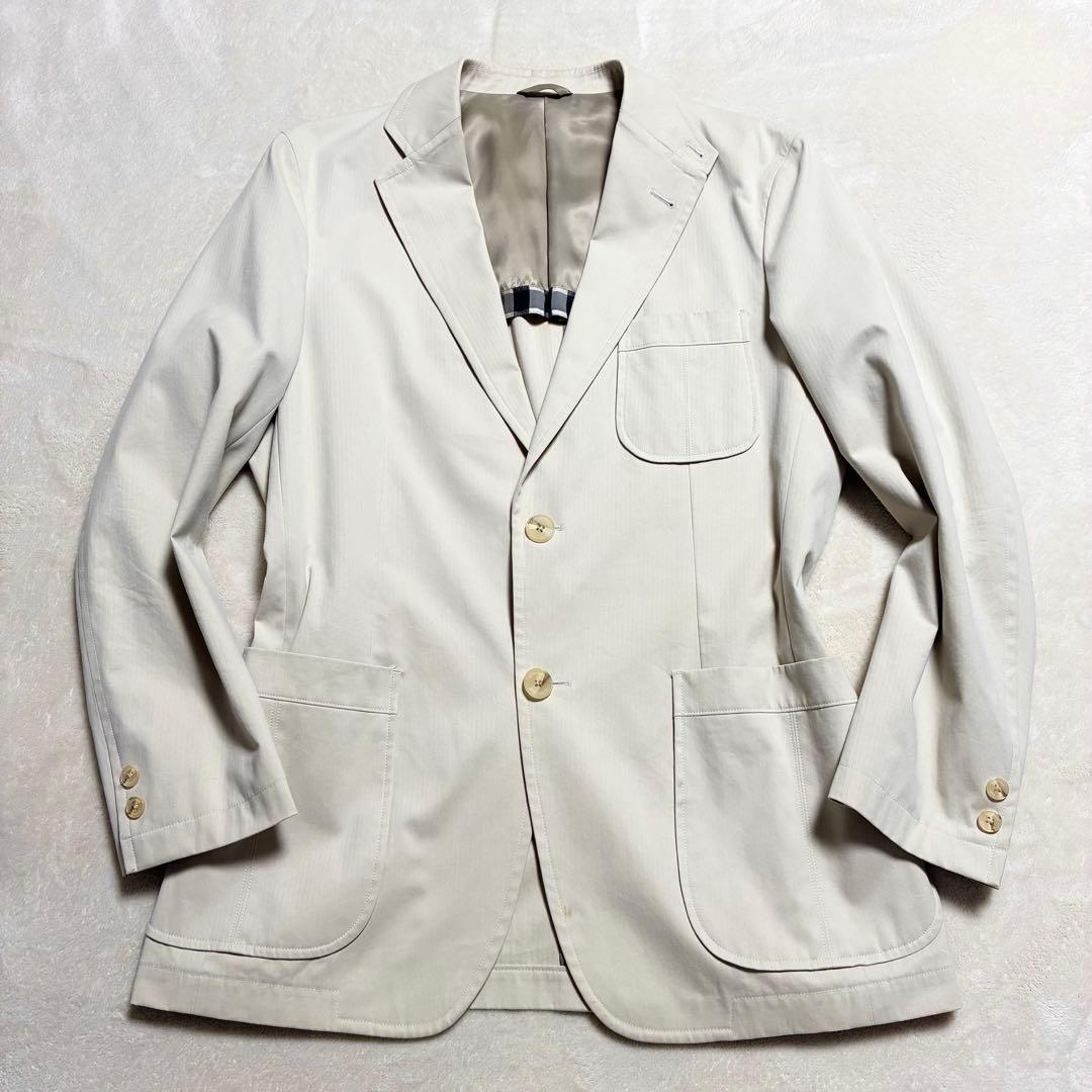 【良品】Burberry☆テーラードジャケット☆オフホワイト☆キレイめ☆L相当☆