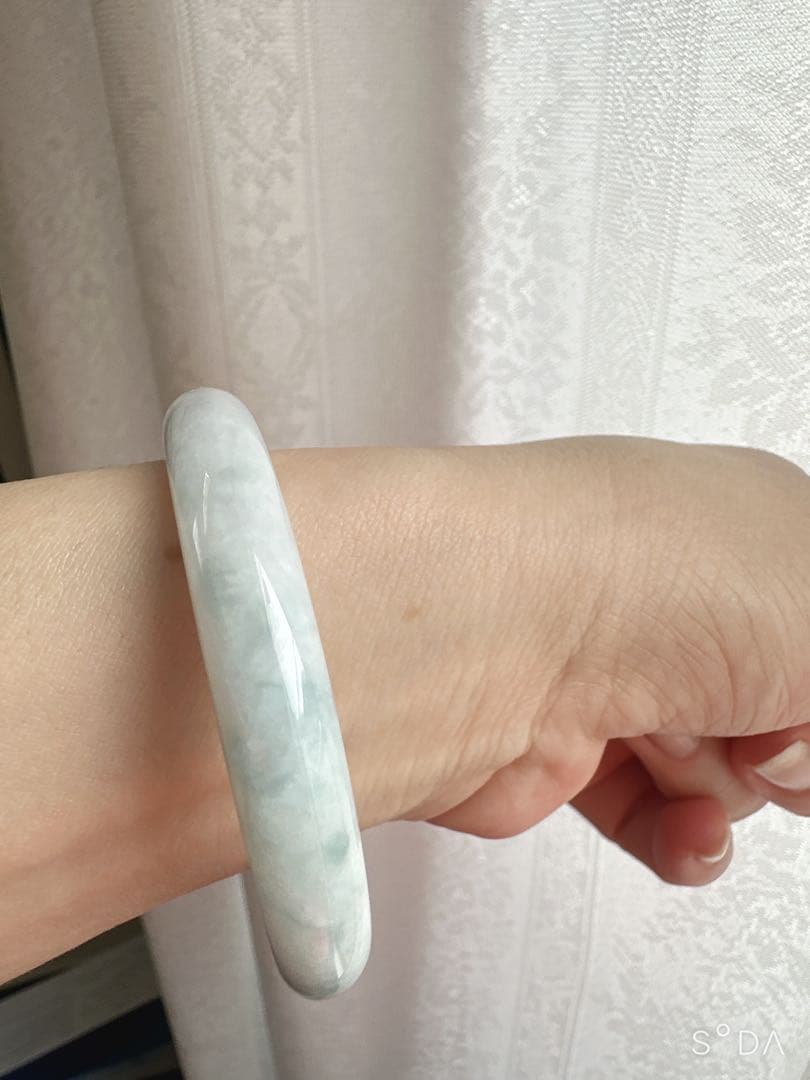 翡翠 白紫 バングル