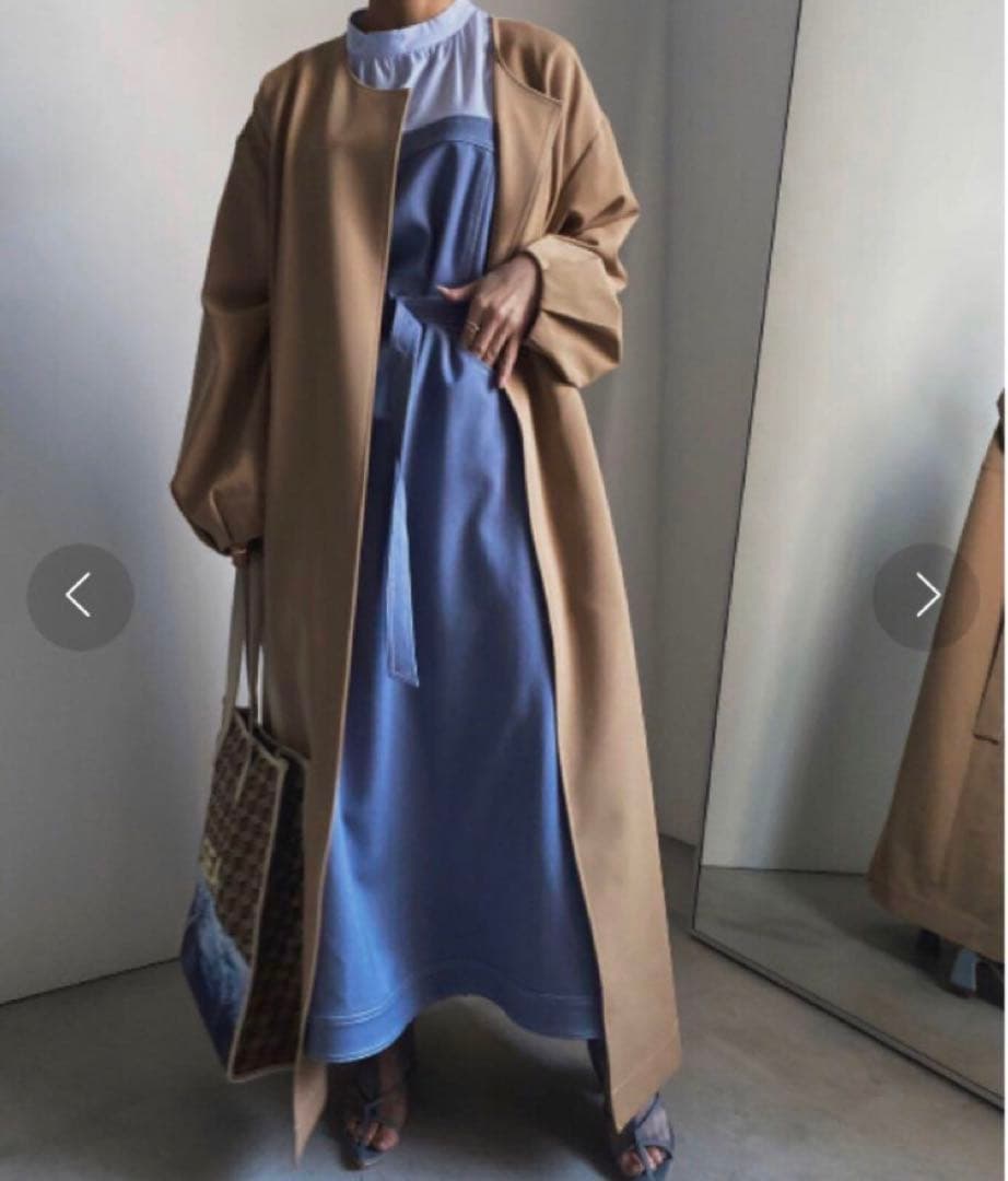 ジャモカコーヒー※AMERI BUD SLEEVE GATHER COAT