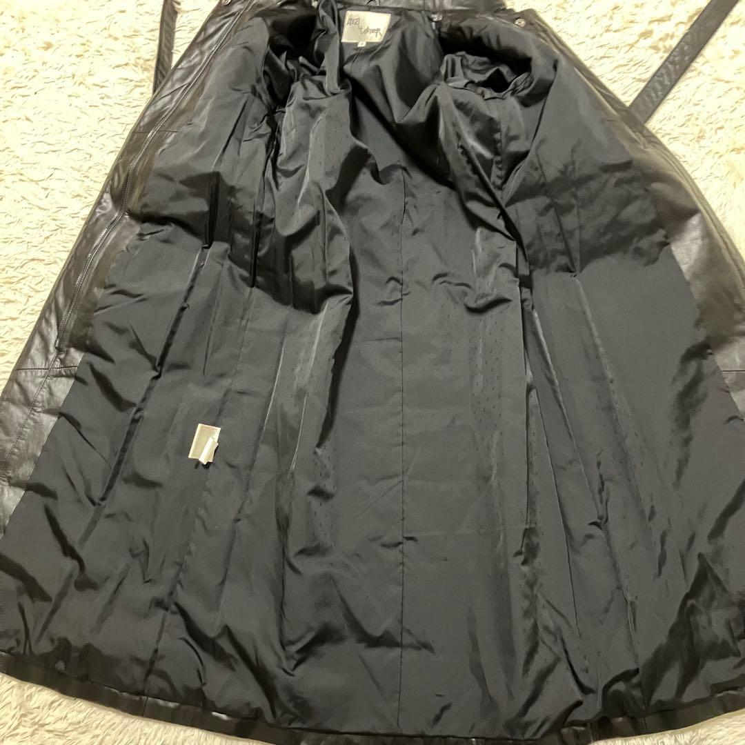 Angel Leather エンゼル リアルレザー ロングコート 黒 美品 9号