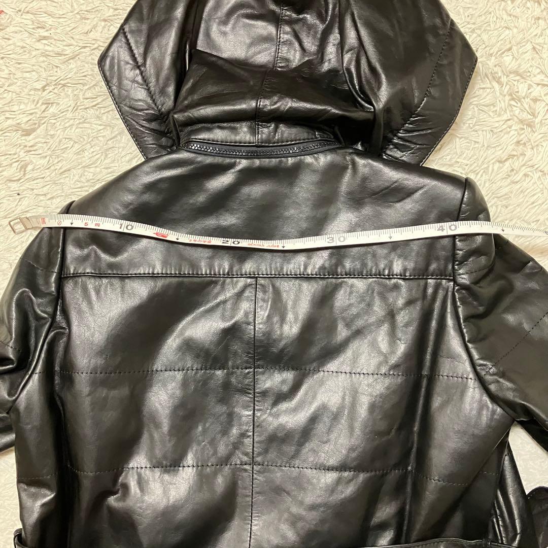 Angel Leather エンゼル リアルレザー ロングコート 黒 美品 9号