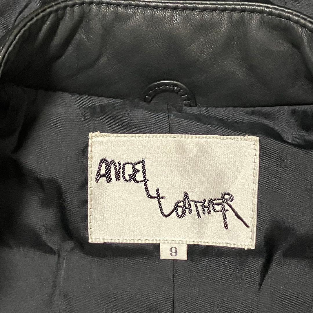 Angel Leather エンゼル リアルレザー ロングコート 黒 美品 9号