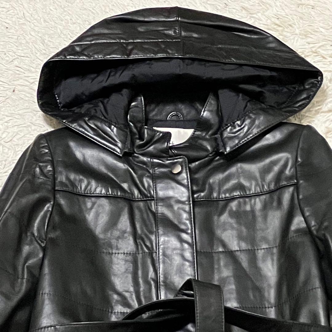 Angel Leather エンゼル リアルレザー ロングコート 黒 美品 9号