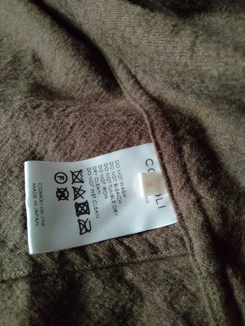 COMOLI KHAKI 縮絨ウール ジップショートジャケット 3
