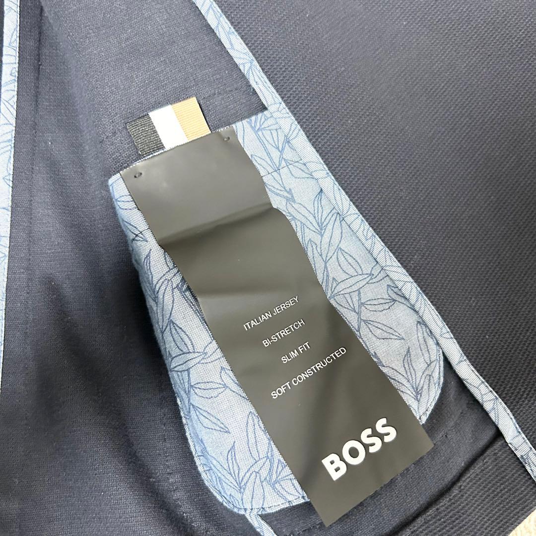 美品　BOSS ボス　ダブルブレストテーラードジャケット　ジャージー生地