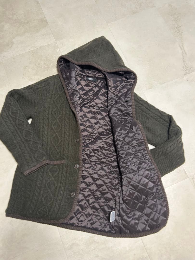 BURBERRY BLACK LABEL ケーブルニットダッフルコート