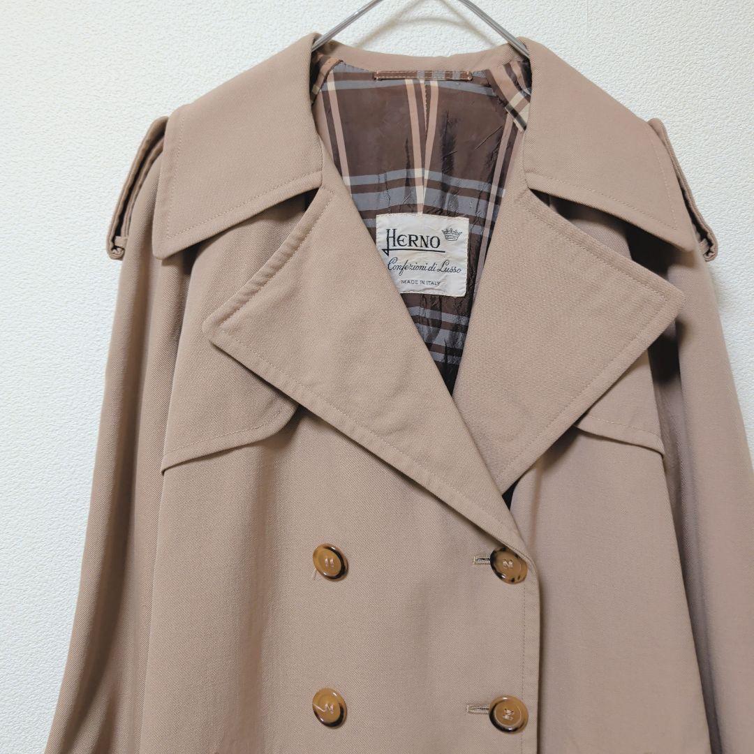 Herno ベージュ ダブルブレスト トレンチコート イタリア製 ロングコート