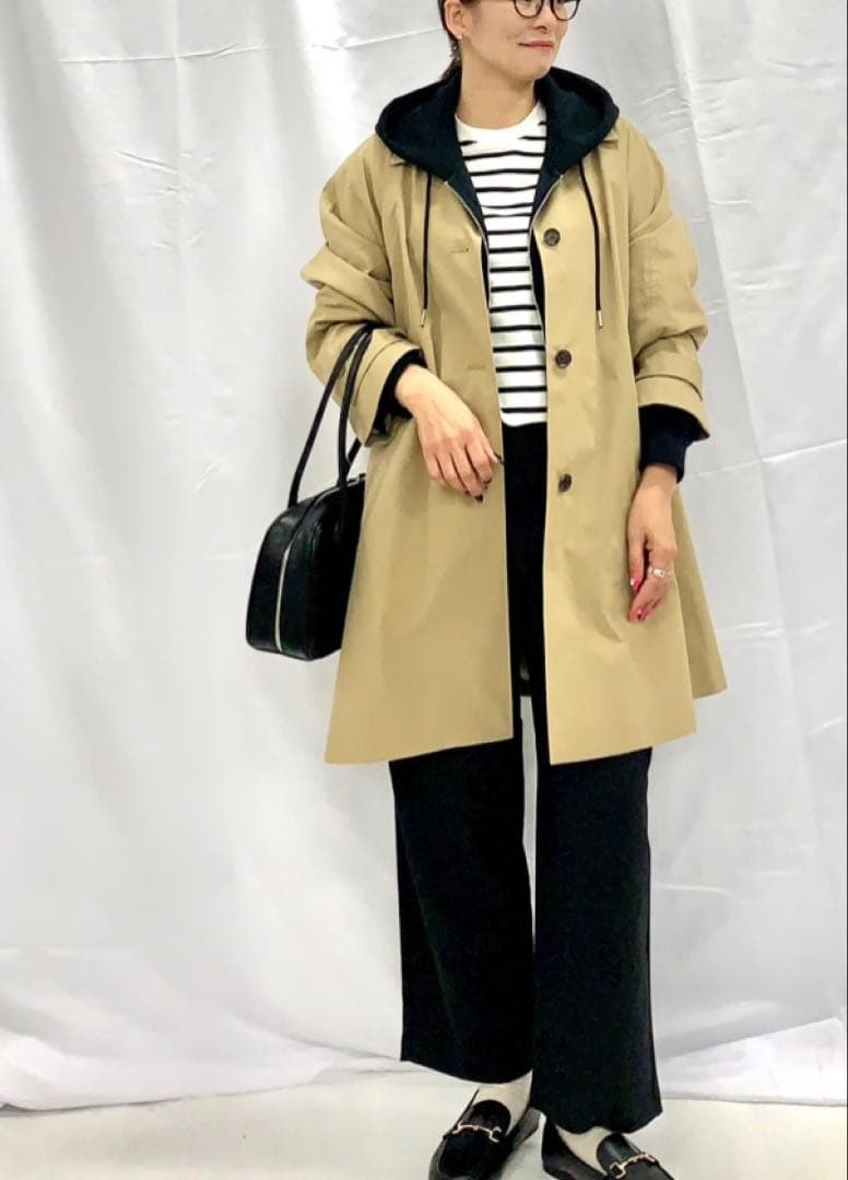 ✨今期GU✨新品タグ付✨バルマカーンAラインハーフコート✨ベージュ✨S✨