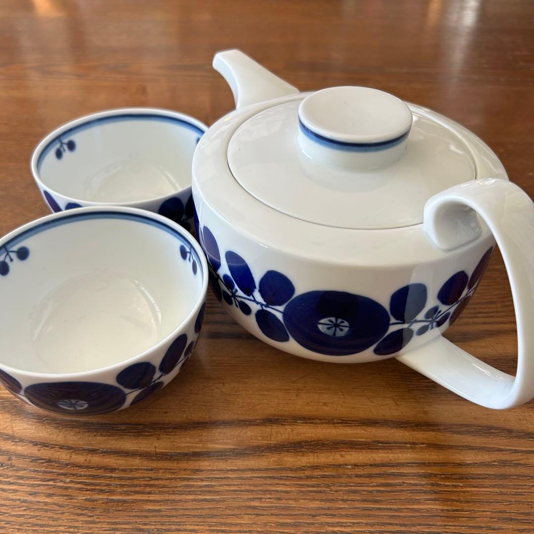 白山陶器 ブルーム ティーポット（大）＆　デザートカップ HAKUSAN