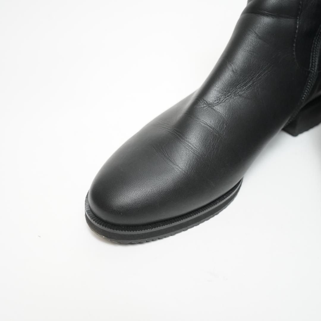 【未使用級】銀座ヨシノヤ 晴雨兼用 ブーツ ショート レザー 23.5cm