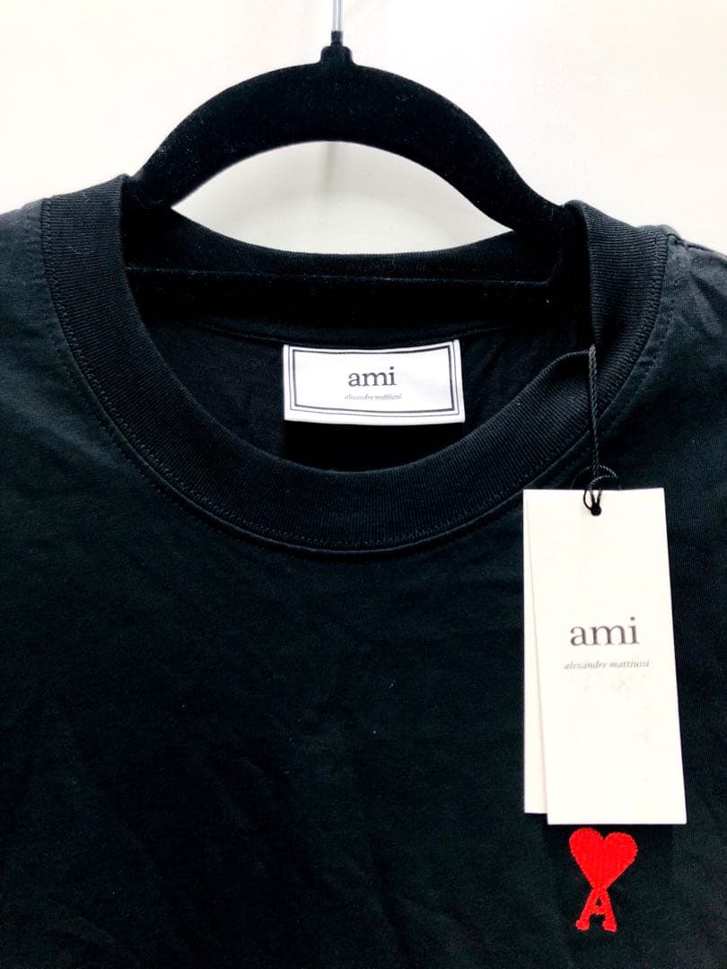 Ami Paris Tシャツ 半袖 アミ パリス ブラック コットン