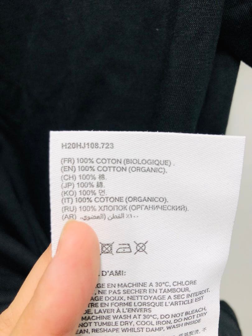 Ami Paris Tシャツ 半袖 アミ パリス ブラック コットン