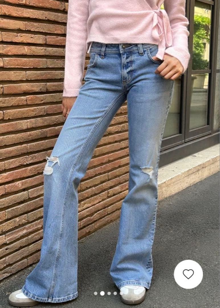 パンツ subdued Ripped flare jeans