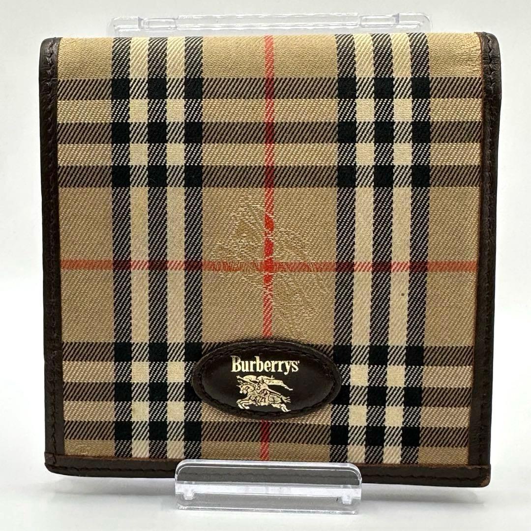 美品✨バーバリー 二つ折り財布 ノバチェック柄 レディース メンズ